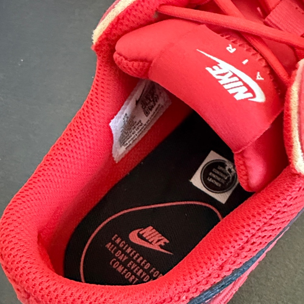 Nike Air Max Excee Red Women's Air Sneakers with Black Swoosh. - Picture 3 of 12